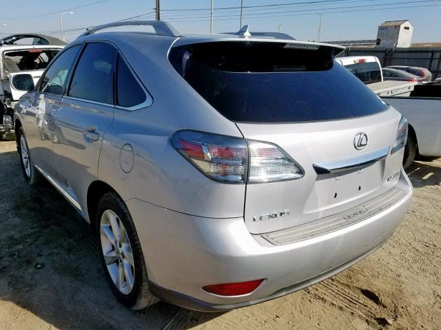 2T2ZK1BA5AC009552 - 2010 LEXUS RX SILVER photo 3