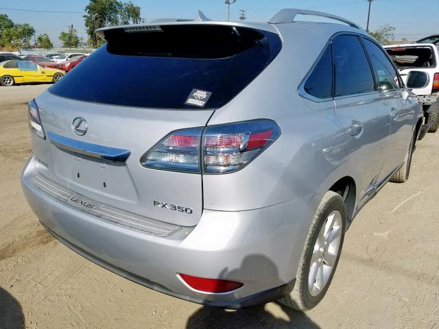 2T2ZK1BA5AC009552 - 2010 LEXUS RX SILVER photo 4