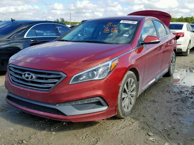 5NPE34AF0FH164089 - 2015 HYUNDAI SONATA SPO RED photo 2