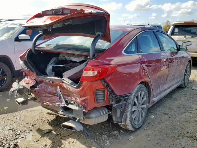 5NPE34AF0FH164089 - 2015 HYUNDAI SONATA SPO RED photo 4