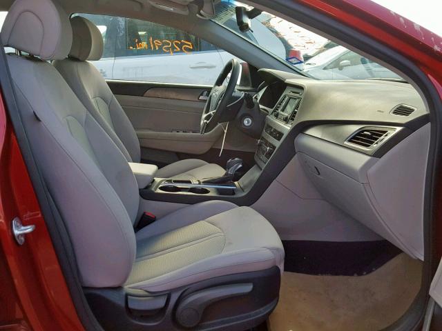 5NPE34AF0FH164089 - 2015 HYUNDAI SONATA SPO RED photo 5