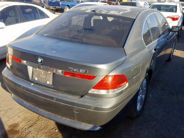 WBAGL63442DP55233 - 2002 BMW 745 I GRAY photo 4