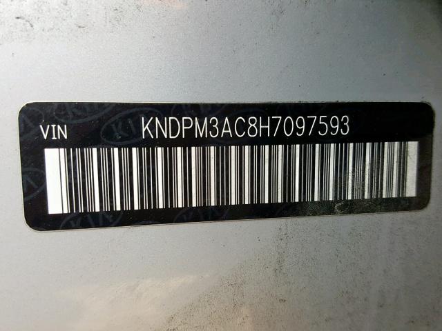 KNDPM3AC8H7097593 - 2017 KIA SPORTAGE L SILVER photo 10