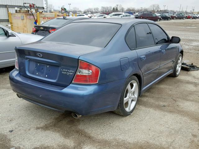 4S3BL676X54205161 - 2005 SUBARU LEGACY GT BLUE photo 4