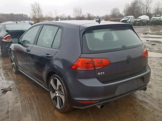 3VW4T7AUXGM042022 - 2016 VOLKSWAGEN GTI S/SE GRAY photo 3