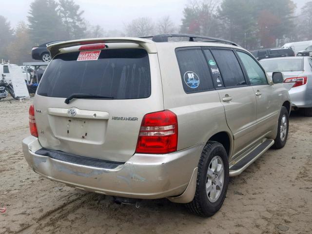 JTEGF21A320063754 - 2002 TOYOTA HIGHLANDER BEIGE photo 4