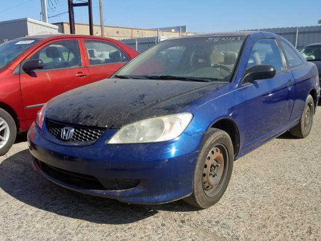 1HGEM22185L069859 - 2005 HONDA CIVIC DX V BLUE photo 2