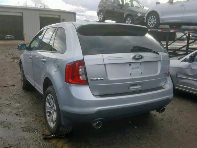 2FMDK4JC1DBA22049 - 2013 FORD EDGE SEL BLUE photo 3