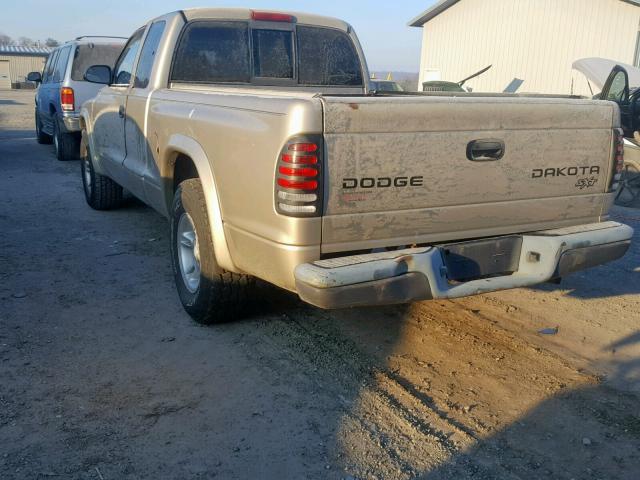 1D7GL12KX4S736986 - 2004 DODGE DAKOTA SXT TAN photo 3