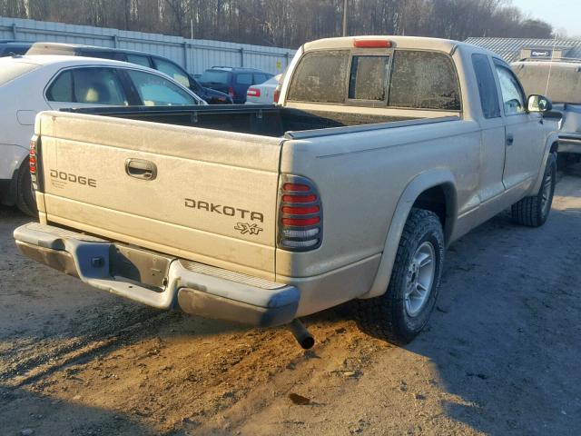 1D7GL12KX4S736986 - 2004 DODGE DAKOTA SXT TAN photo 4