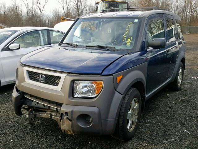 5J6YH285X3L013830 - 2003 HONDA ELEMENT EX BLUE photo 2