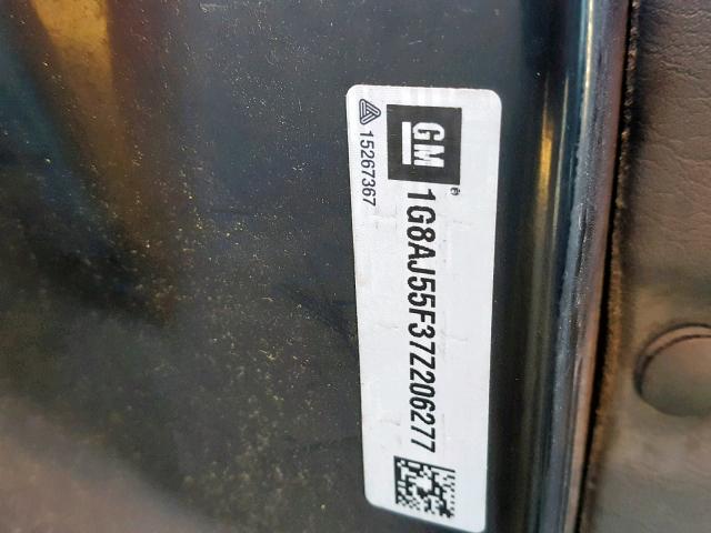 1G8AJ55F37Z206277 - 2007 SATURN ION LEVEL BLACK photo 10