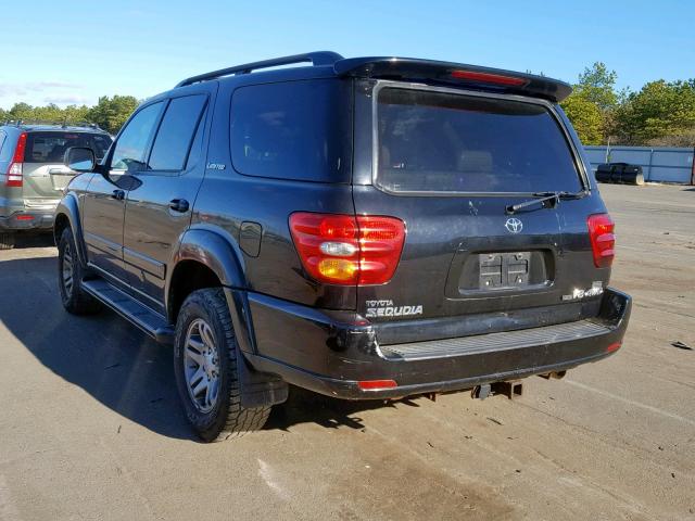 5TDBT48A23S192253 - 2003 TOYOTA SEQUOIA LI BLACK photo 3