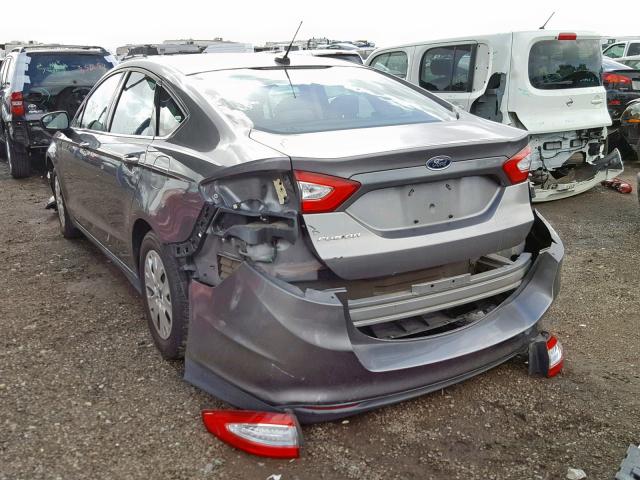 3FA6P0G70DR134074 - 2013 FORD FUSION S GRAY photo 3