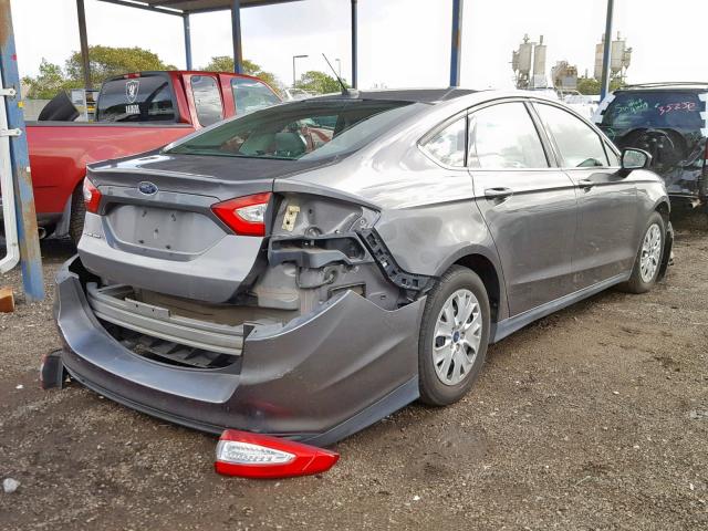 3FA6P0G70DR134074 - 2013 FORD FUSION S GRAY photo 4