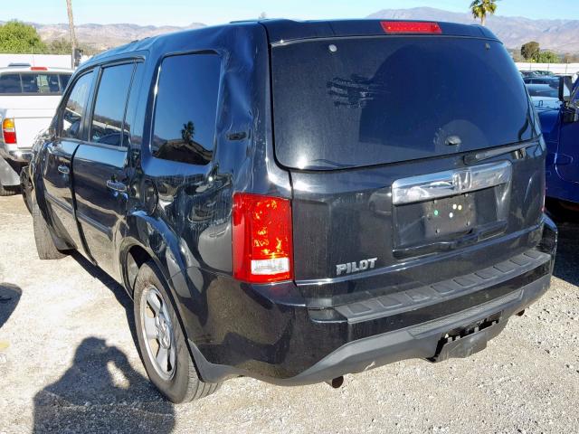 5FNYF3H24EB023217 - 2014 HONDA PILOT LX BLACK photo 3