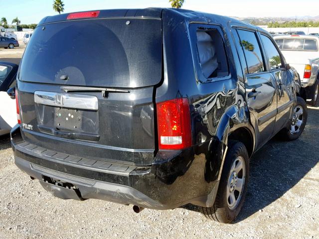 5FNYF3H24EB023217 - 2014 HONDA PILOT LX BLACK photo 4