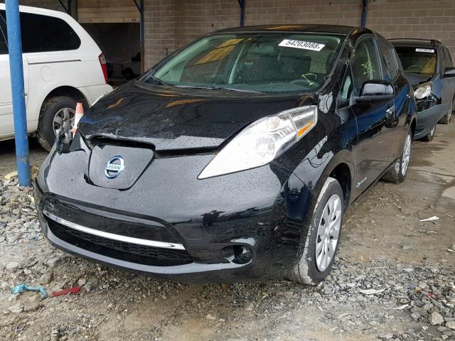 1N4AZ0CP2FC323790 - 2015 NISSAN LEAF S BLACK photo 2