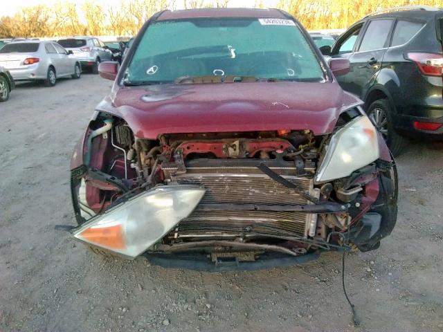 JHLRE48757C083048 - 2007 HONDA CR-V EXL BURGUNDY photo 9