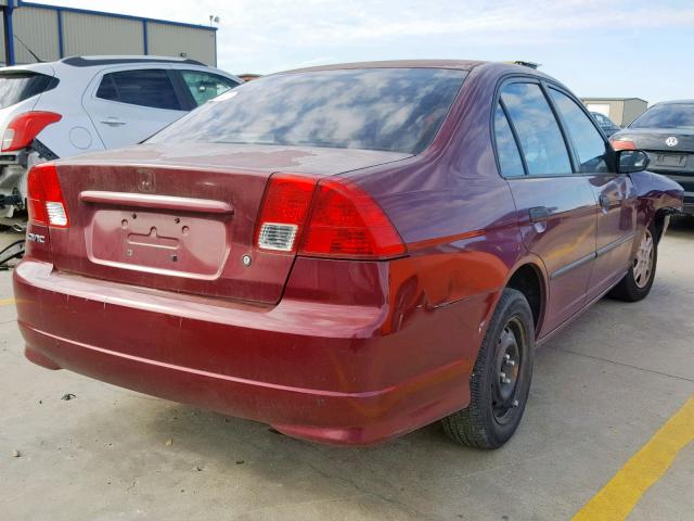 2HGES16364H928860 - 2004 HONDA CIVIC DX V MAROON photo 4