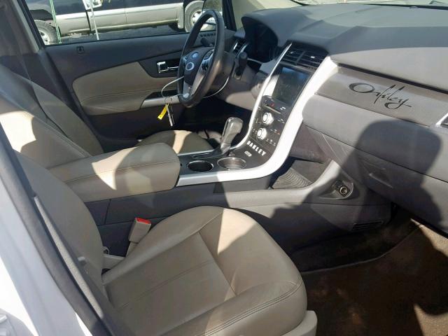 2FMDK4JC1EBB34075 - 2014 FORD EDGE SEL WHITE photo 5