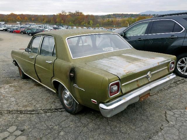 0K21T186337 - 1970 FORD FALCON GREEN photo 3