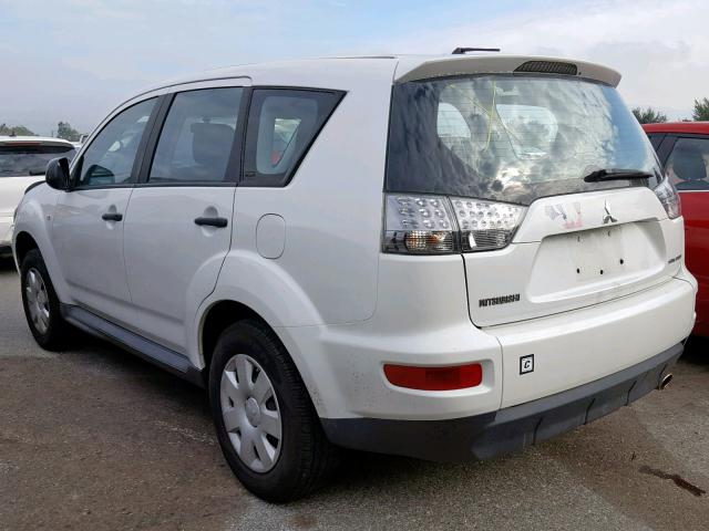 JA4AS2AW7AZ017009 - 2010 MITSUBISHI OUTLANDER WHITE photo 3