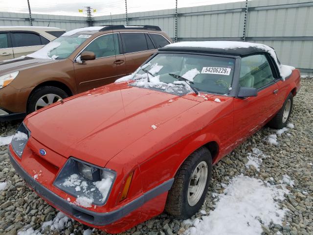 1FABP2737FF136847 - 1985 FORD MUSTANG LX RED photo 2