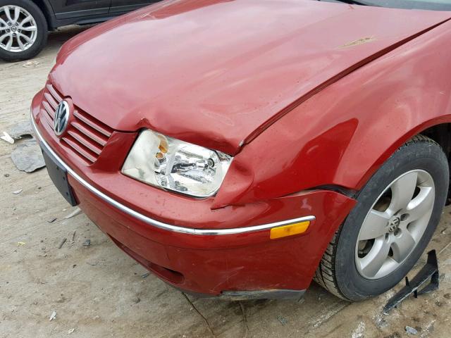 3VWSK69M44M018965 - 2004 VOLKSWAGEN JETTA GLS MAROON photo 9