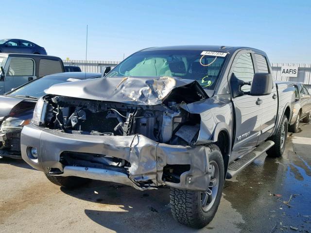 1N6AA0EC6EN519503 - 2014 NISSAN TITAN S GRAY photo 2