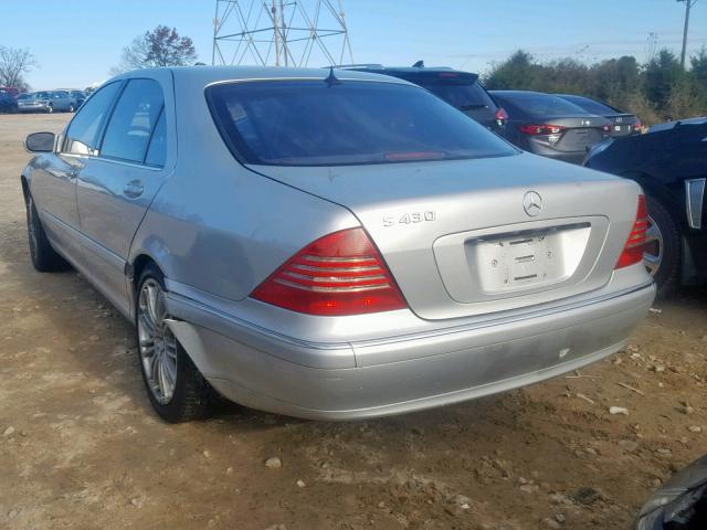 WDBNG70J71A157425 - 2001 MERCEDES-BENZ S 430 SILVER photo 3