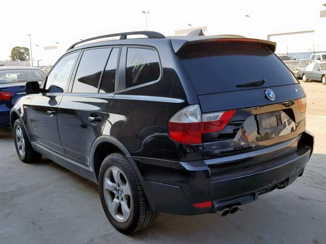 WBXPC93458WJ04892 - 2008 BMW X3 3.0SI BLACK photo 3