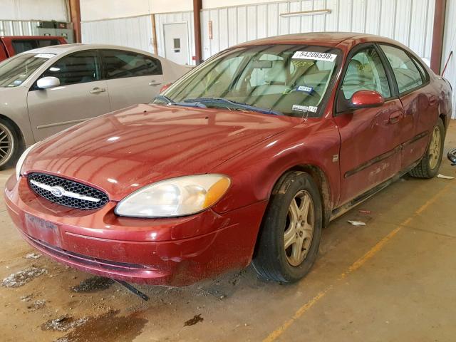 1FAFP56S6YA184139 - 2000 FORD TAURUS SEL RED photo 2