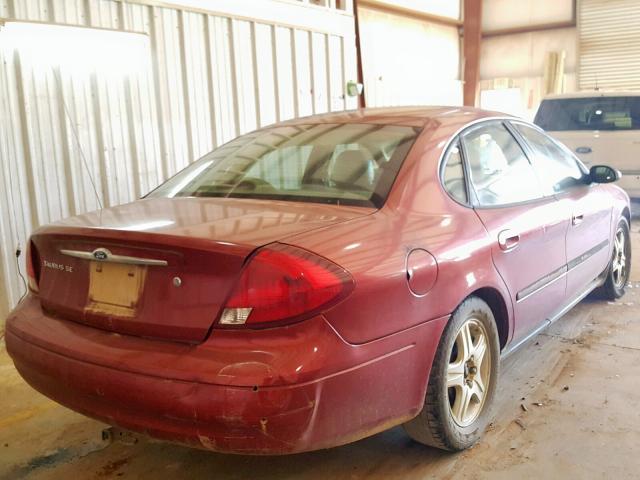 1FAFP56S6YA184139 - 2000 FORD TAURUS SEL RED photo 4