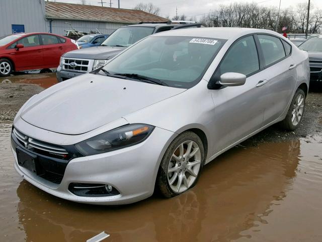 1C3CDFBH7DD158054 - 2013 DODGE DART SXT SILVER photo 2