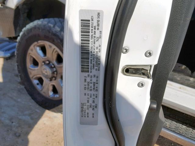 3C6UR5ML4GG107249 - 2016 RAM 2500 SLT WHITE photo 10