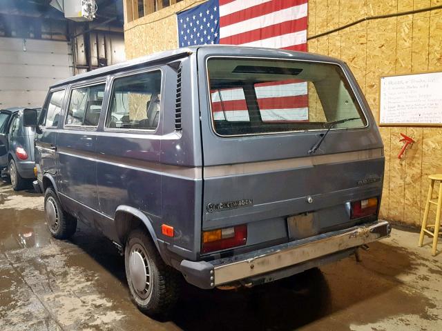 WV2YB0254GH089011 - 1986 VOLKSWAGEN VANAGON BU BLUE photo 3