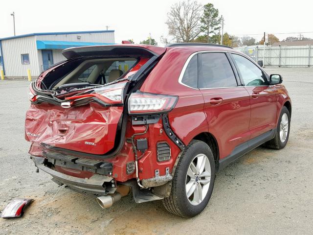 2FMTK3J85FBB94895 - 2015 FORD EDGE SEL MAROON photo 4