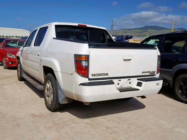 2HJYK16536H524927 - 2006 HONDA RIDGELINE WHITE photo 3