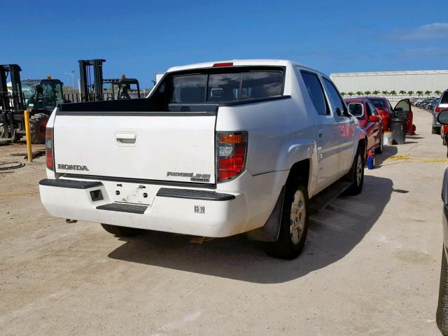 2HJYK16536H524927 - 2006 HONDA RIDGELINE WHITE photo 4