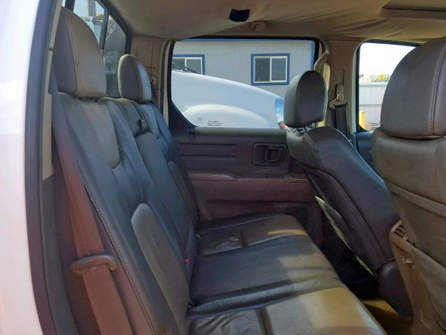 2HJYK16536H524927 - 2006 HONDA RIDGELINE WHITE photo 6