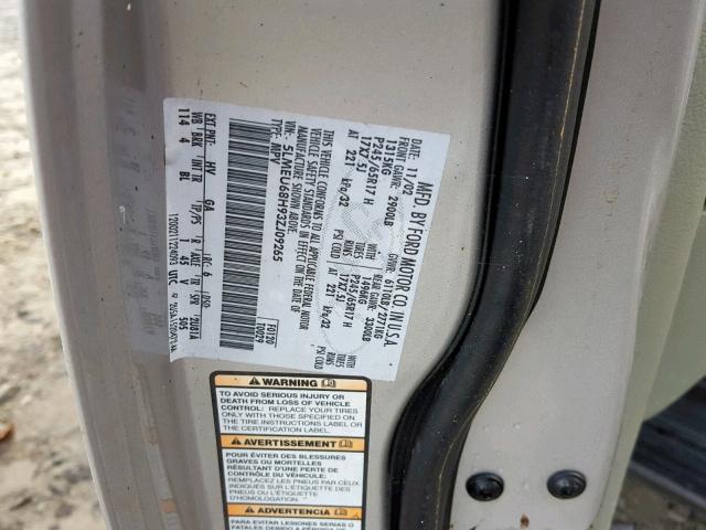 5LMEU68H93ZJ09265 - 2003 LINCOLN AVIATOR 银色 照片 10