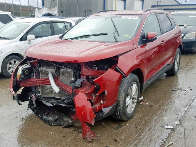 2FMTK3J82FBB65418 - 2015 FORD EDGE SEL RED photo 2