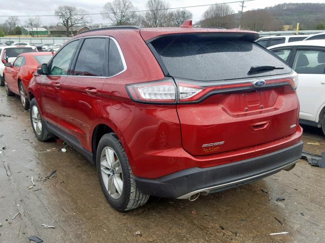 2FMTK3J82FBB65418 - 2015 FORD EDGE SEL RED photo 3