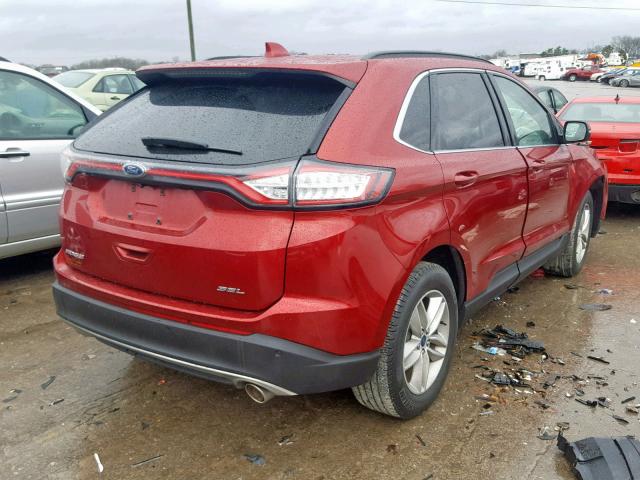 2FMTK3J82FBB65418 - 2015 FORD EDGE SEL RED photo 4