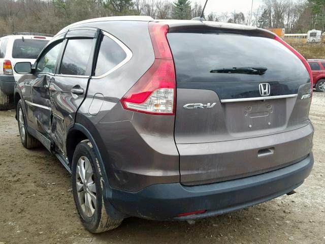 2HKRM4H77EH623100 - 2014 HONDA CR-V EXL BROWN photo 3