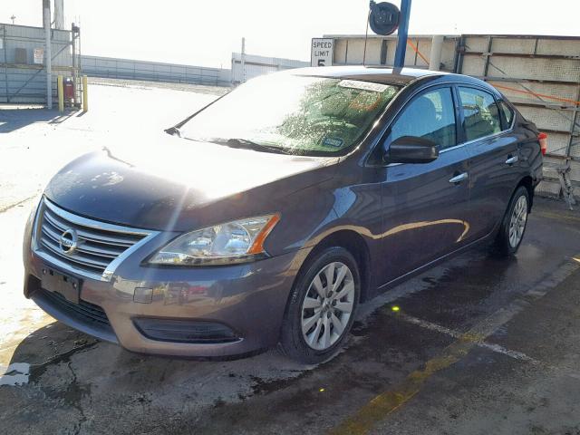 3N1AB7AP0EL643187 - 2014 NISSAN SENTRA S GRAY photo 2