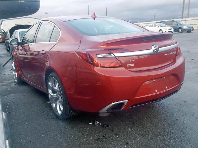 2G4GU5GXXE9215543 - 2014 BUICK REGAL GS RED photo 3