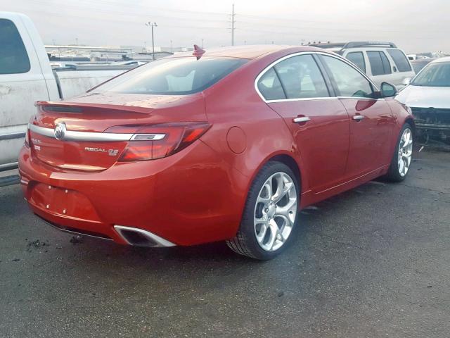 2G4GU5GXXE9215543 - 2014 BUICK REGAL GS RED photo 4