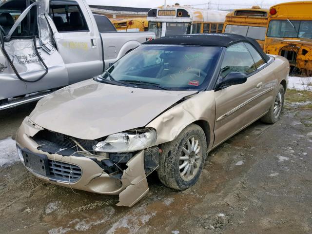 1C3EL55U21N693068 - 2001 CHRYSLER SEBRING LX GOLD photo 2